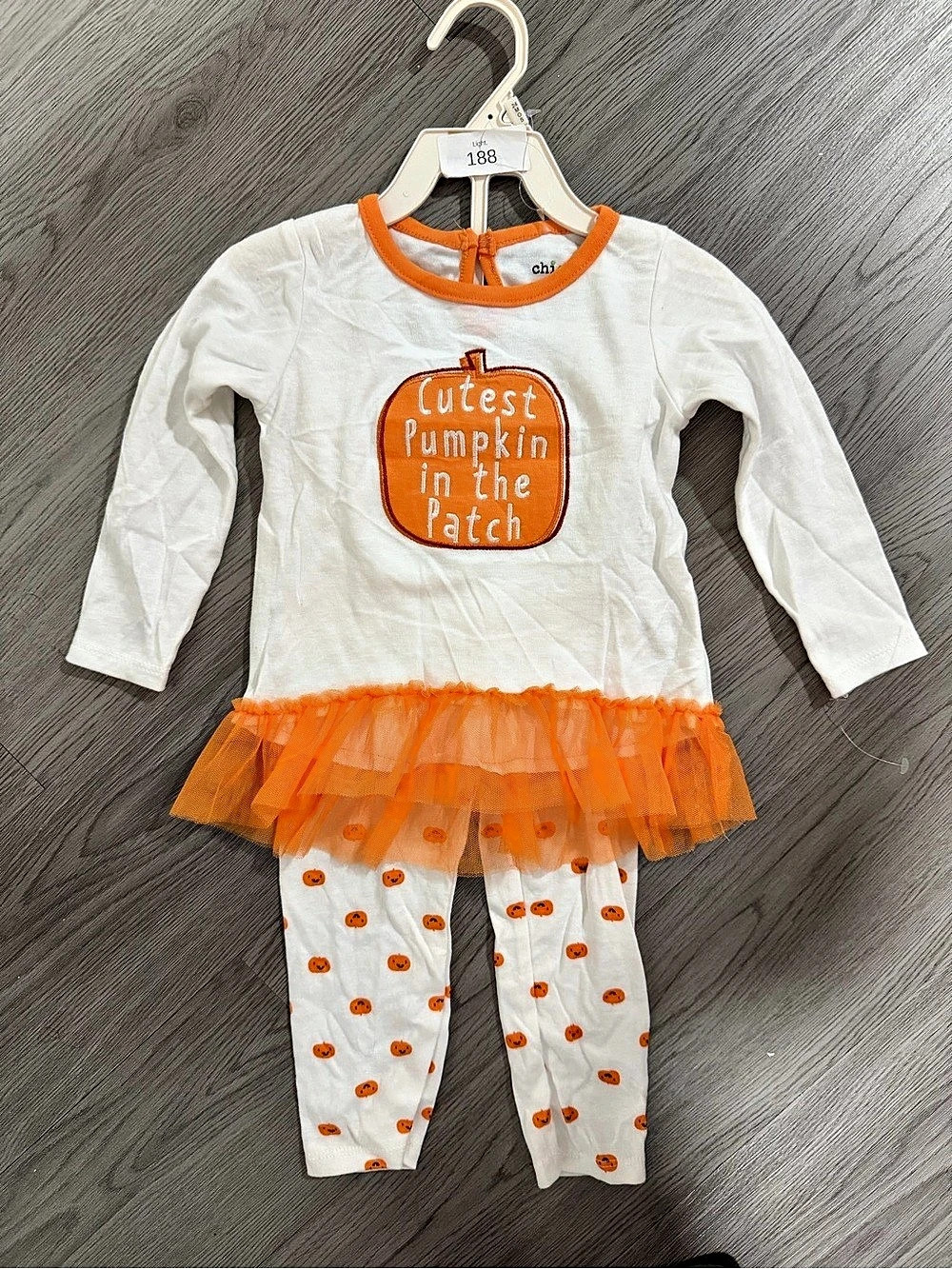 Chick pea Girls Pumpkin Tutu Matching Set